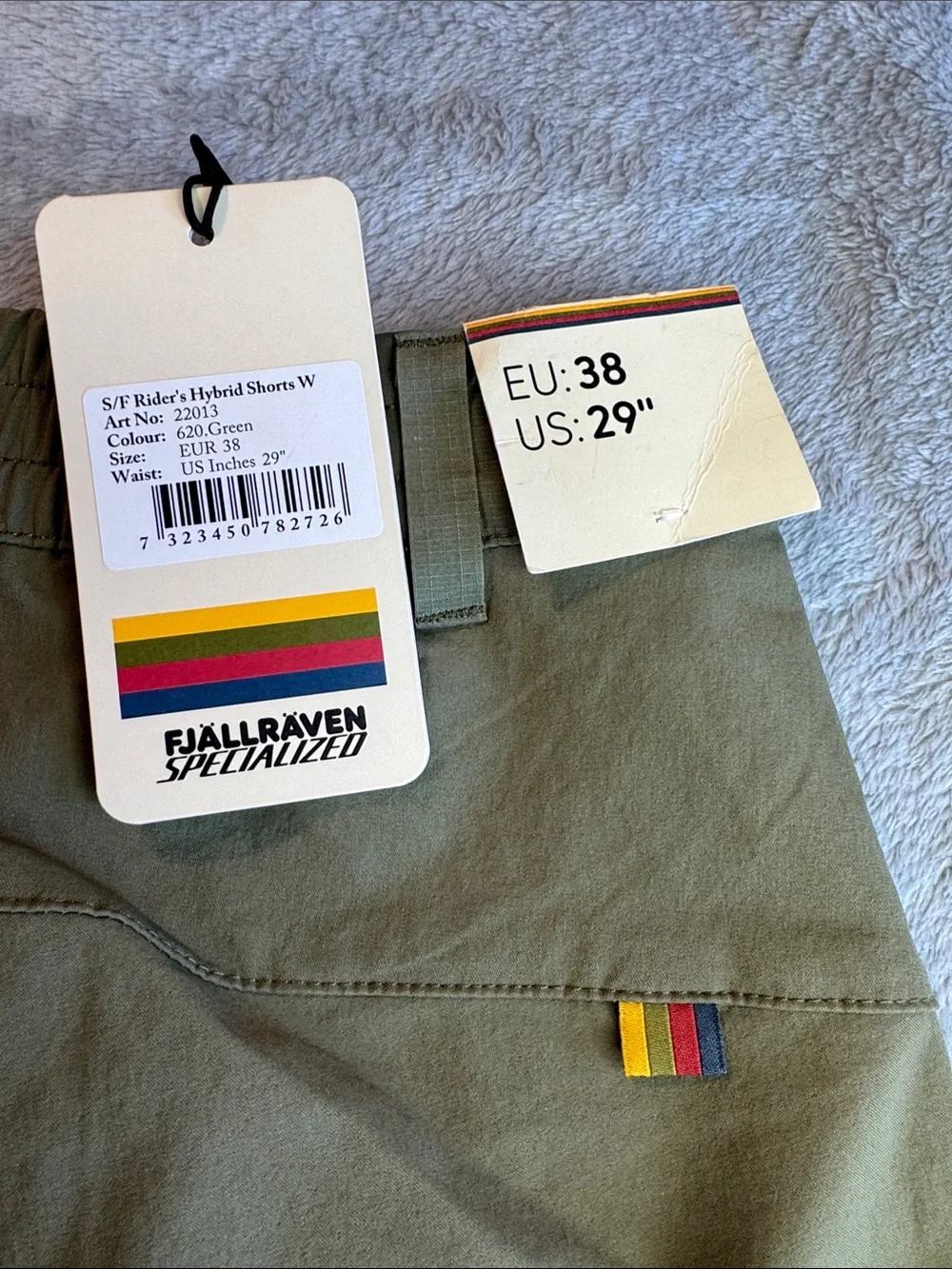 NWT Fjällräven Specialized S/F Rider’s Hybrid Shorts Green Size 29" - Picture 8 of 13